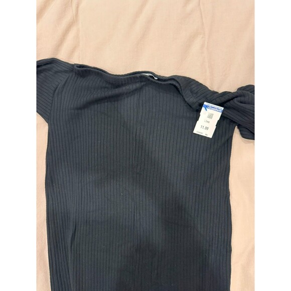 Reformation Womens S Black Knot Pull On Stretch Ribbed Front Slit Maxi Skirt - Picture 6 of 7